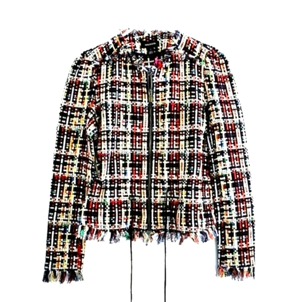NEW Halogen Multi Colored Tweed Drawstring Waist Jacket - Picture 4 of 11